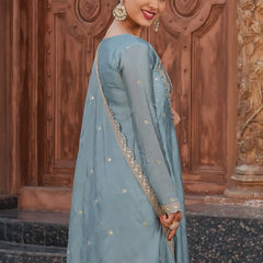 Women's Royal Embroidered Flowy Kurta Set with Dupatta
