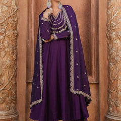 Women's Royal Embroidered Flowy Kurta Set with Dupatta