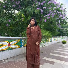 Elegant Olive Green Floral Embroidered Kurta Pant Set with Dupatta