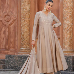 Women's Royal Embroidered Flowy Kurta Set with Dupatta