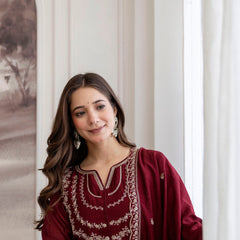 Women's Royal Embroidered Flowy Kurta Set with Dupatta