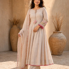 Elegant Anarkali Suit Set with Embroidered Dupatta