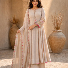 Elegant Anarkali Suit Set with Embroidered Dupatta