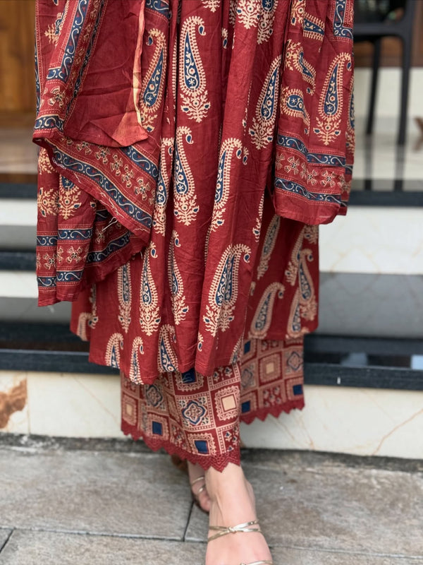 Women's Elegant Printed Cotton Kurta Set with Dupatta