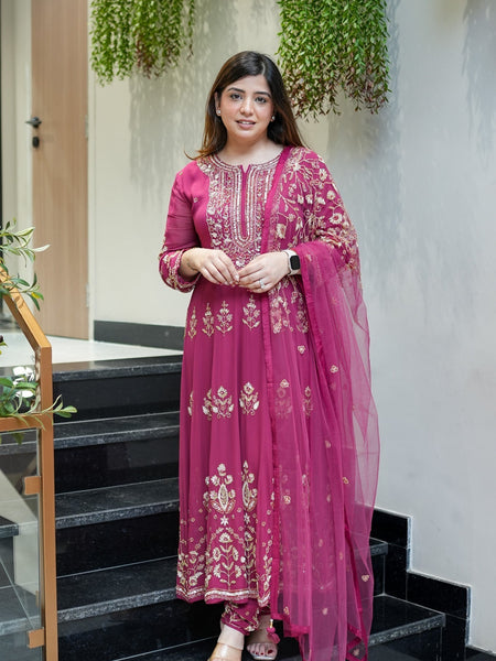 Reva Hand Embroidered Anarkali Set