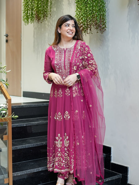 Reva Hand Embroidered Anarkali Set
