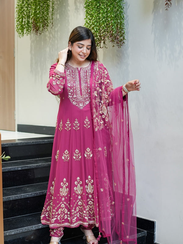 Reva Hand Embroidered Anarkali Set