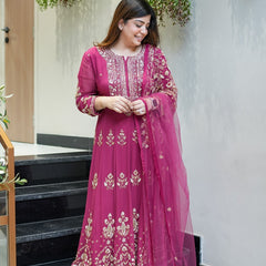 Reva Hand Embroidered Anarkali Set