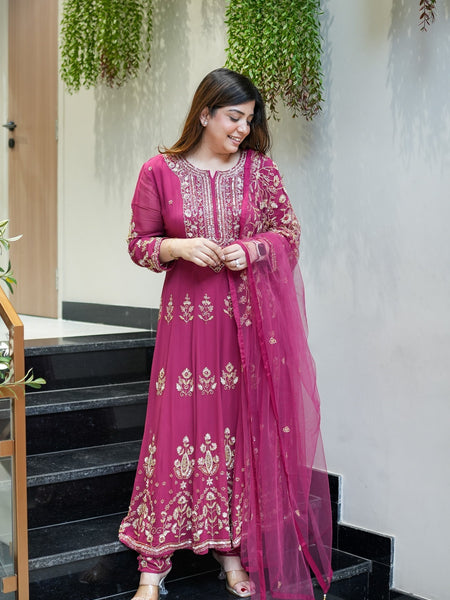 Reva Hand Embroidered Anarkali Set