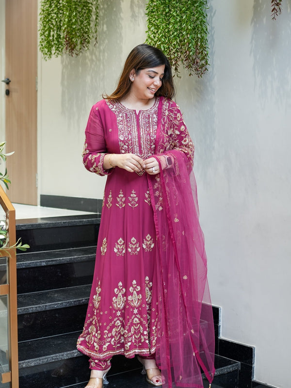 Reva Hand Embroidered Anarkali Set
