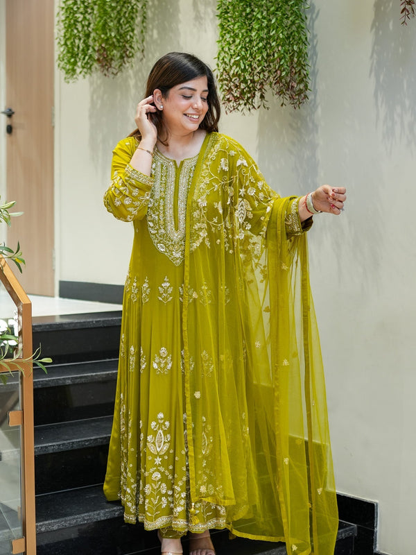 Reva Hand Embroidered Anarkali Set