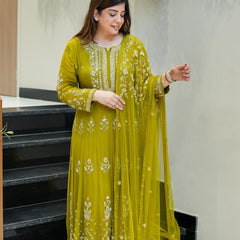 Reva Hand Embroidered Anarkali Set