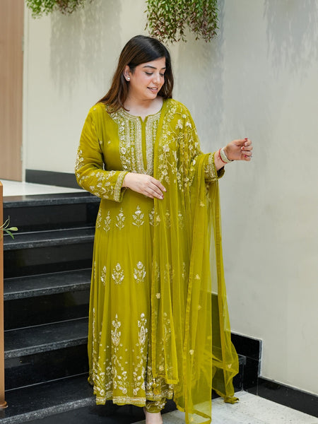Reva Hand Embroidered Anarkali Set