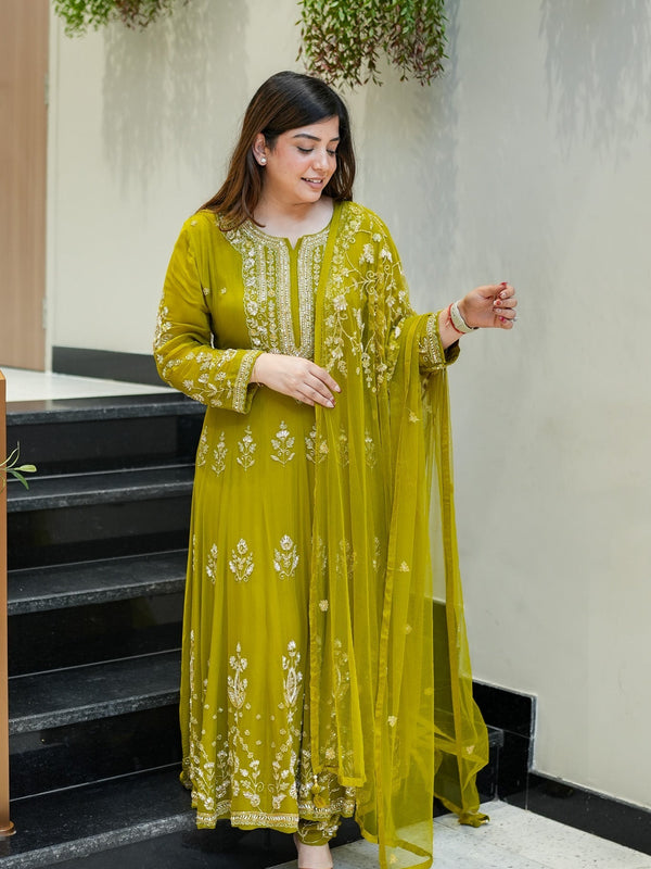 Reva Hand Embroidered Anarkali Set