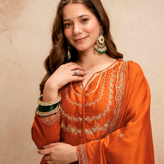 Women's Royal Embroidered Flowy Kurta Set with Dupatta