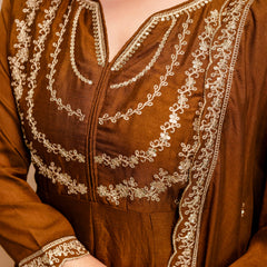 Women's Royal Embroidered Flowy Kurta Set with Dupatta