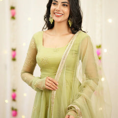 Pastel Green Premium Designer Anarkali Set