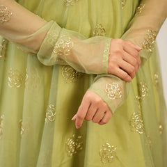 Pastel Green Premium Designer Anarkali Set
