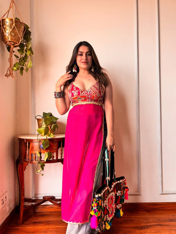 WOMEN PRINTED WITH MIRROR WORK KURTA