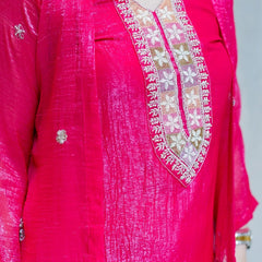Rani Pink Embroidered Festive Co-Ord Set