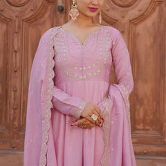 Women's Royal Embroidered Flowy Kurta Set with Dupatta