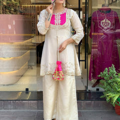 Gold Crush Party Wear Embroidered Co-Ord Set