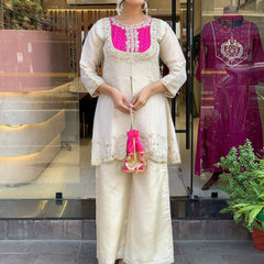 Gold Crush Party Wear Embroidered Co-Ord Set