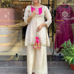 Gold Crush Party Wear Embroidered Co-Ord Set