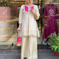 Gold Crush Party Wear Embroidered Co-Ord Set