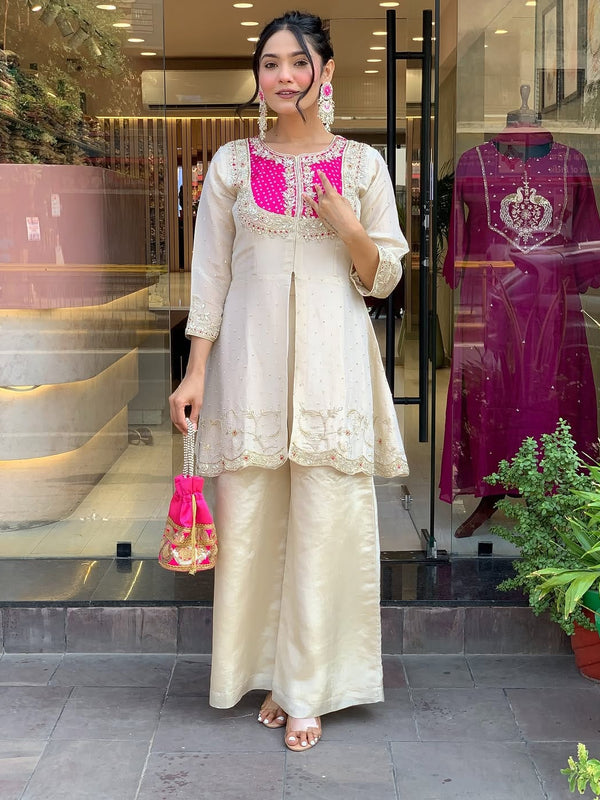 Gold Crush Party Wear Embroidered Co-Ord Set