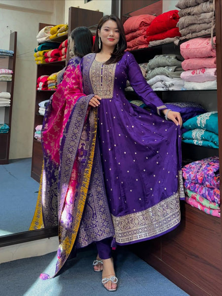 Purple Flared Suit Set