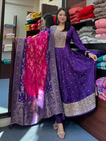 Purple Flared Suit Set