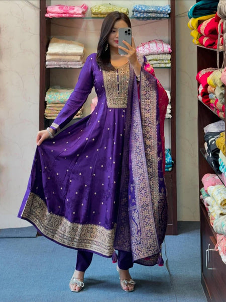 Purple Flared Suit Set