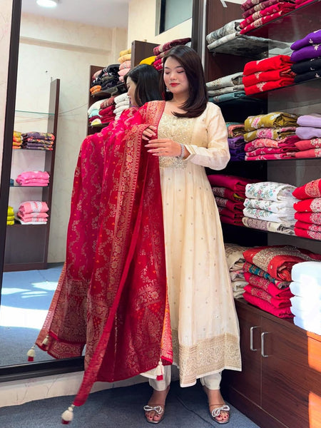 White Flared Suit Set