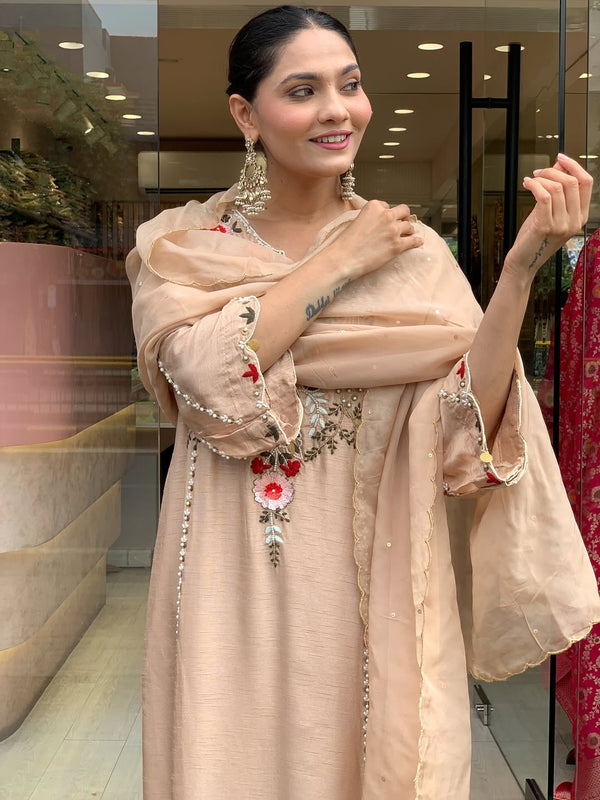 Women's Elegant Cotton Embroidered Kurta Set with Dupatta