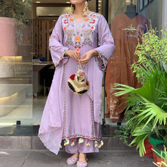 Women's Elegant Cotton Embroidered Kurta Set with Dupatta