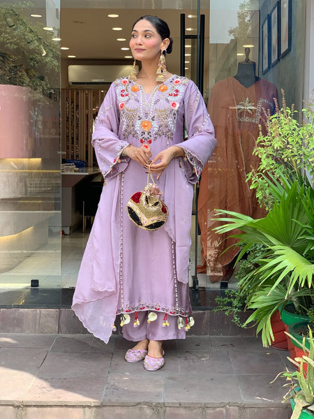 Women's Elegant Cotton Embroidered Kurta Set with Dupatta