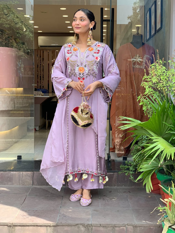 Women's Elegant Cotton Embroidered Kurta Set with Dupatta