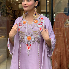 Women's Elegant Cotton Embroidered Kurta Set with Dupatta