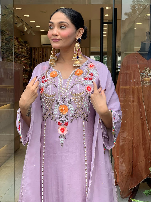 Women's Elegant Cotton Embroidered Kurta Set with Dupatta