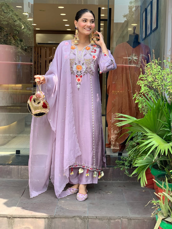Women's Elegant Cotton Embroidered Kurta Set with Dupatta