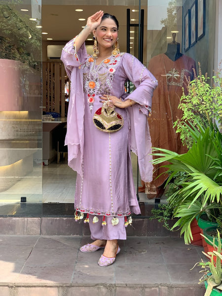 Women's Elegant Cotton Embroidered Kurta Set with Dupatta