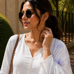 Ivory Bloom Floral Printed Kurta Set with Dupatta