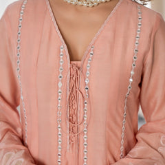 Women’s Pink Embroidered Kurta Set with Floral Dupatta