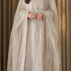 Women's Off-White Embroidered Straight Kurta Set with Dupatta