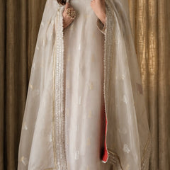 Women's Off-White Embroidered Straight Kurta Set with Dupatta