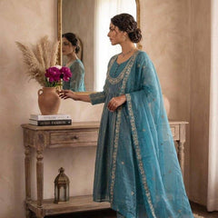 Women's Embroidered Anarkali Suit Set with Dupatta