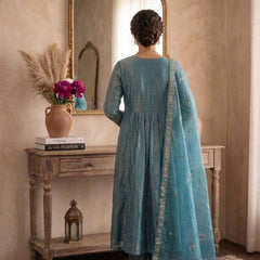 Women's Embroidered Anarkali Suit Set with Dupatta