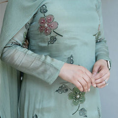 Women Hand Work With Printed Design Suit Set