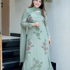 Women Hand Work With Printed Design Suit Set